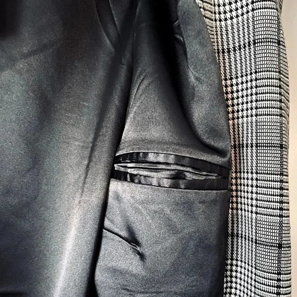 PHILOSOPHY | Double Breasted Black and White Plaid Blazer Jacket Size 14 - Picture 9 of 12